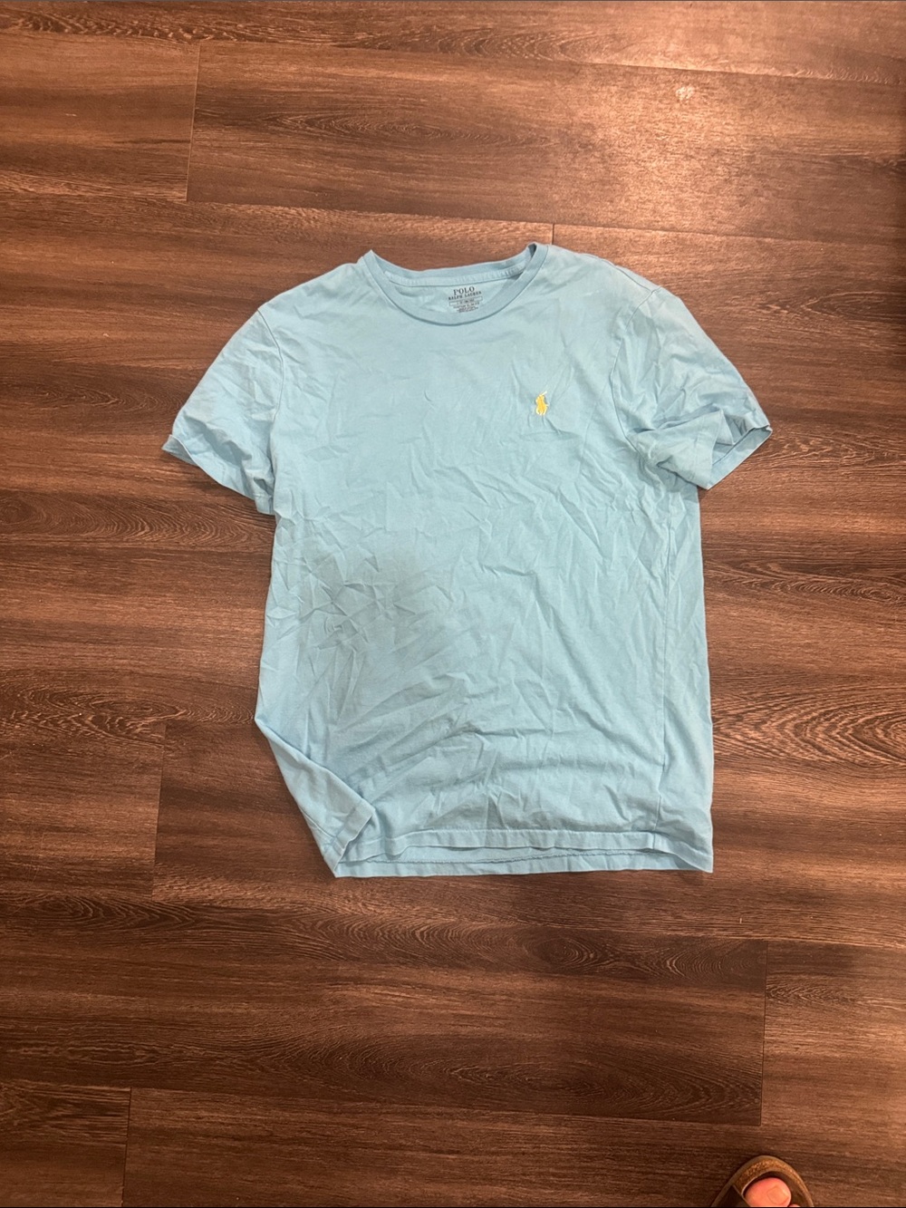 Polo by Ralph Lauren Light Blue Short Sleeve Cotton Tee with Yellow Polo Pony